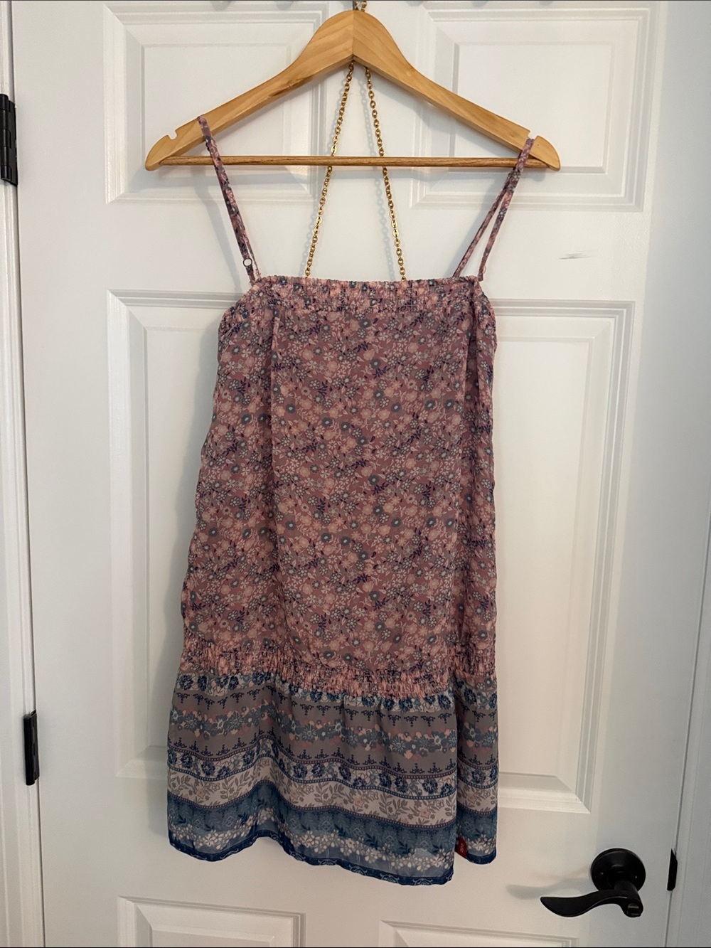 Floral Pink Spaghetti-Strap Sundress